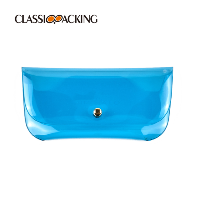 blue clear glasses case