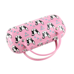 PU Leather Eyeglass Case with Handle Close Up