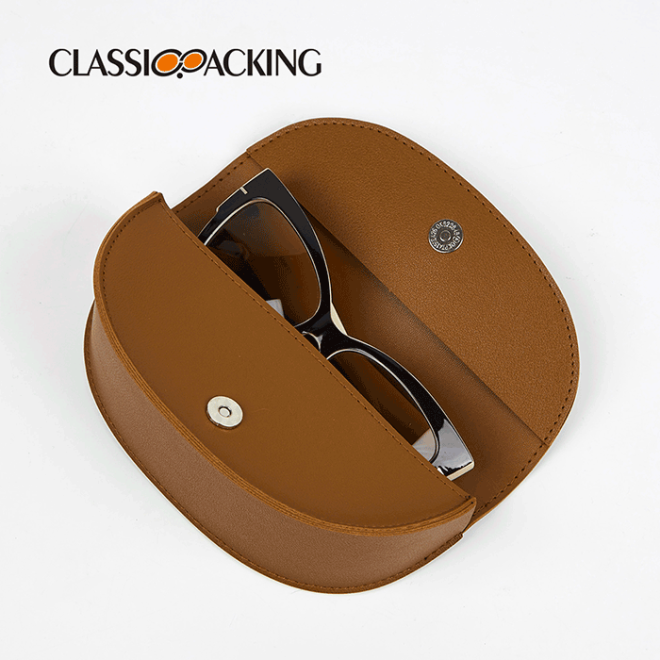 brown soft leather eyeglass case capacity