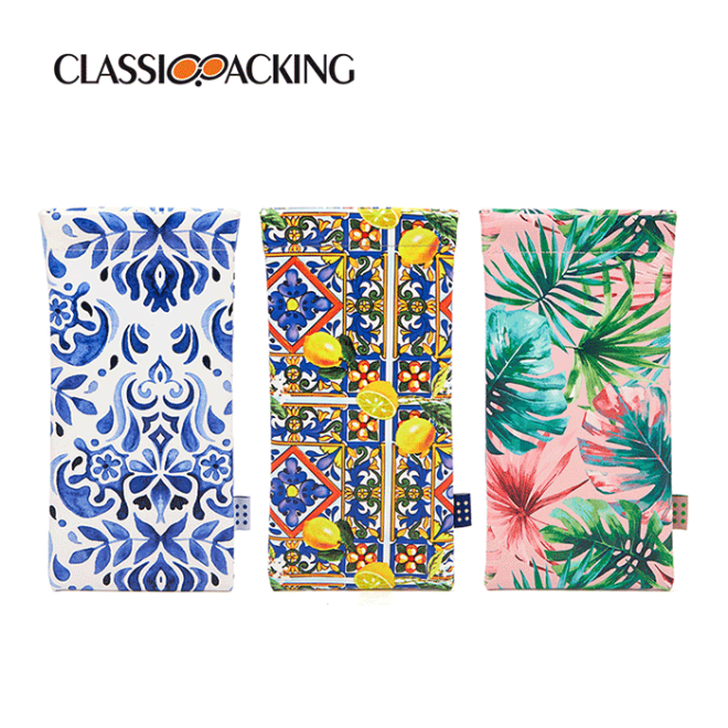 custom digital printing eyeglasses pouch
