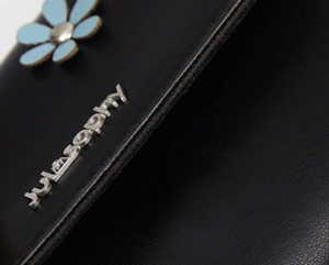 flower glasses case metal logo details