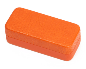 Orange Hard Crocodile Skin Pattern Sunglass Cases