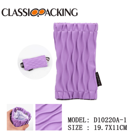 Purple Pleated Sunglass Pouch