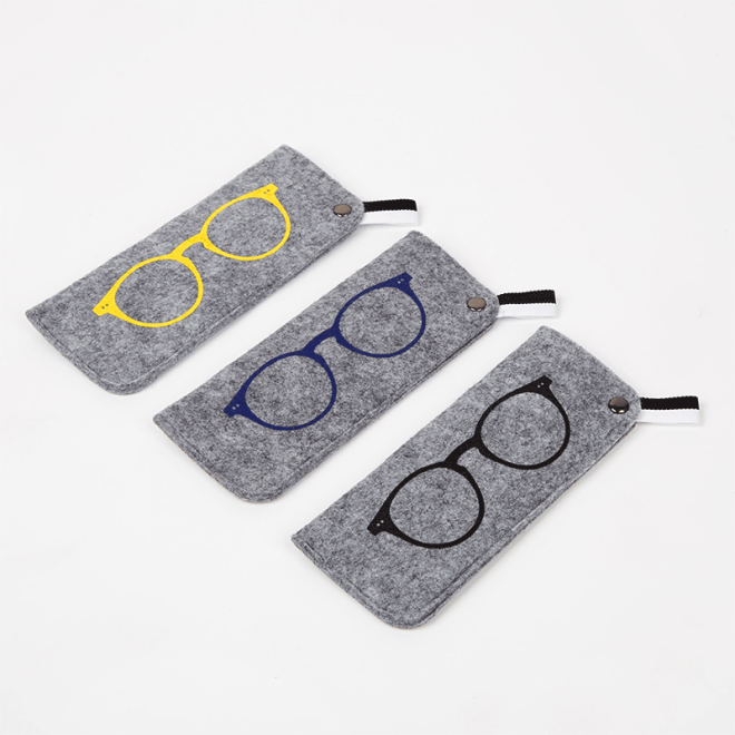 felt sunglasses pouch side angle