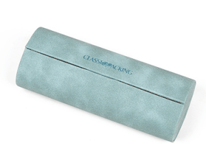 blue handmade eyeglass case