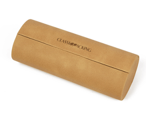 brown handmade eyeglass case