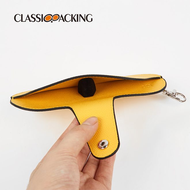 custom color eyeglass case with strap inner detail