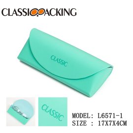 Cyan PU Leather Reading Glasses Case