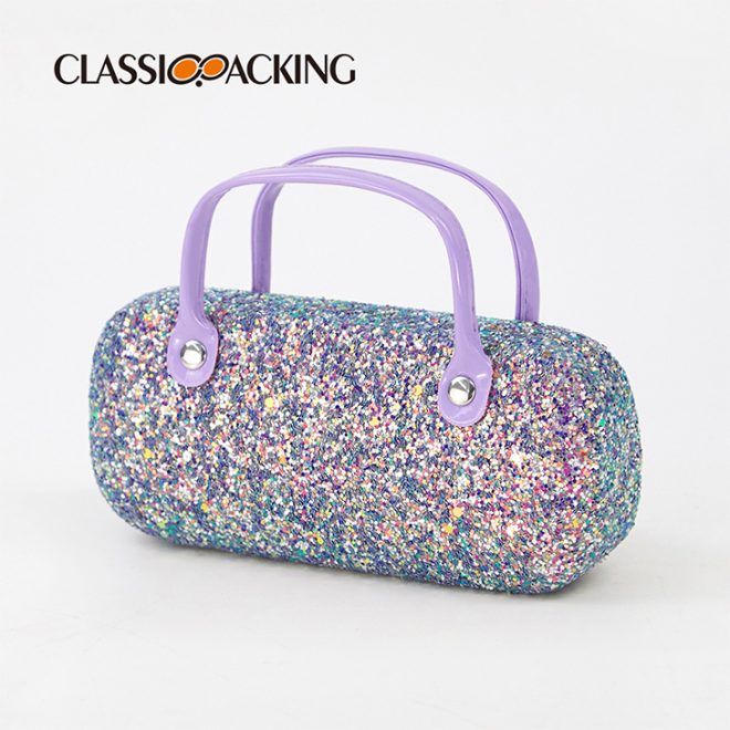 glitter glasses case front angle
