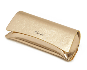 gold reading glasses case soft pvc leather