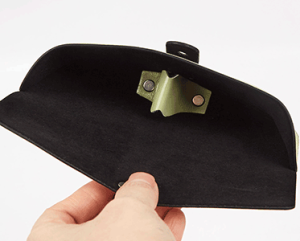 green eyeglass case inner detail