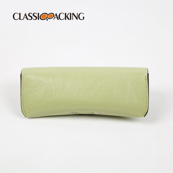 green glasses case soft leather bottom look