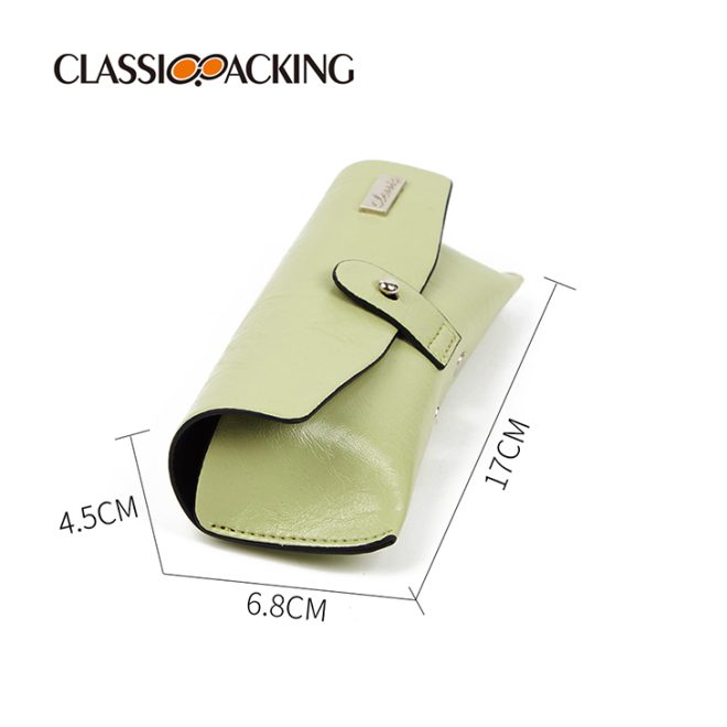 Green Eyeglass Case Soft Leather - Image 2