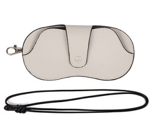 grey glasses case with strap