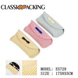 Ladies Soft Glasses Case With Leather Ribbon