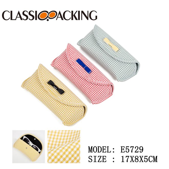 ladies soft glasses case with leather ribbon wholesale