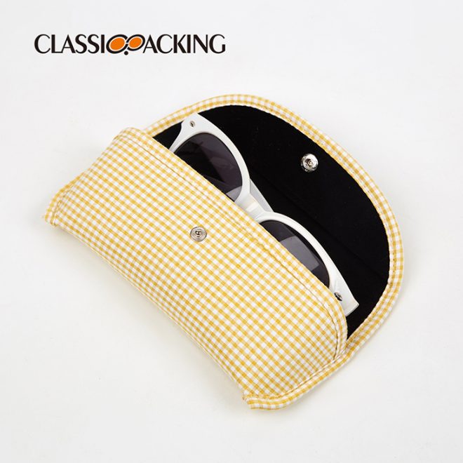 ladies soft glasses case with leather ribbon capacity