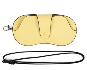 light yellow glasses case with strap