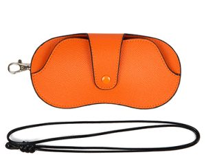 orange glasses case with strap
