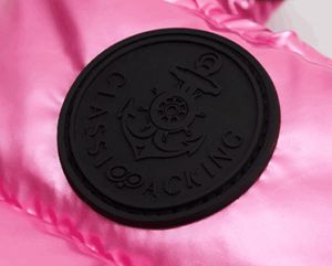 padded glasses pouch logo details