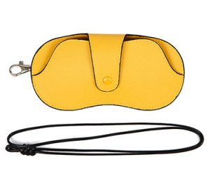 yellow glasses case with strap