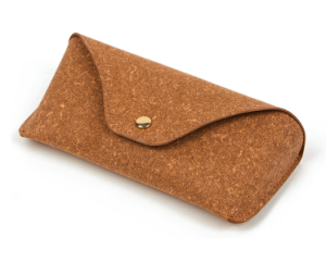 brown recylced bonded leather soft glasses case