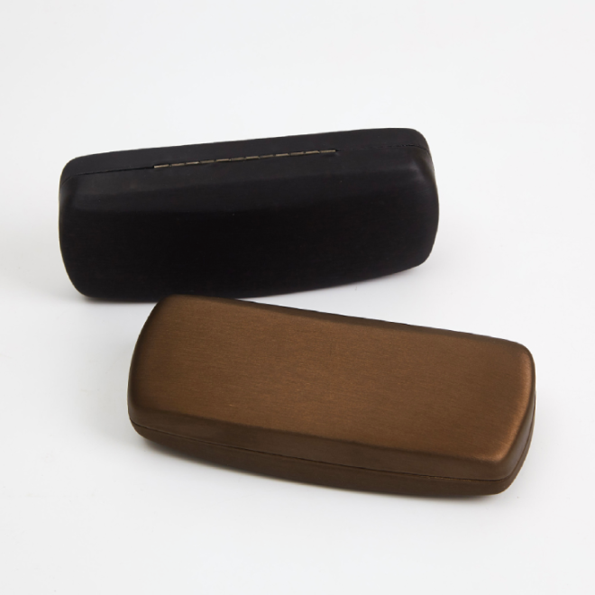 brushed metallic pvc glasses case color options