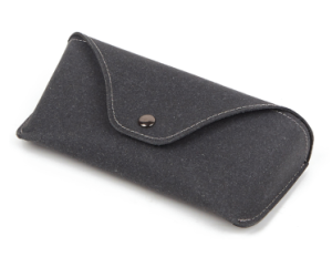 dark gray recylced bonded leather soft glasses case