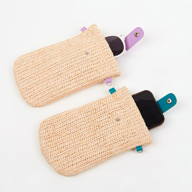 eco straw woven sunglasses pouch capacity