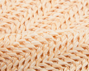 eco straw woven sunglasses pouch fabric detail