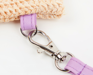 eco straw woven sunglasses pouch shoulder strap detail