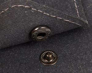 recylced bonded leather soft glasses case button detail
