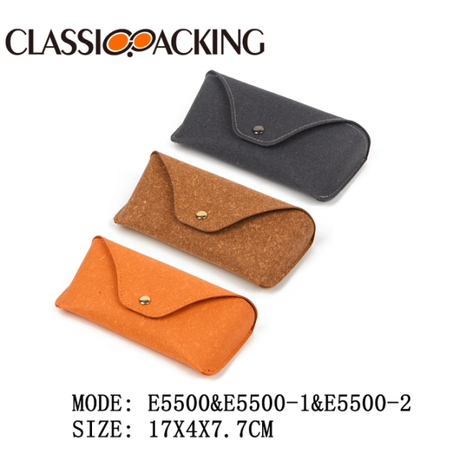 recylced bonded leather soft glasses case wholesale
