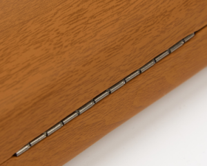 wooden-like leather glasses case hard hinge detail