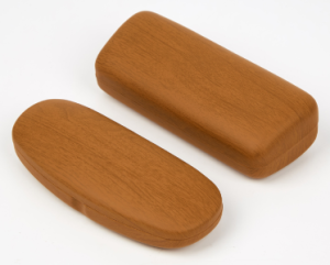wooden-like leather glasses case hard shape options