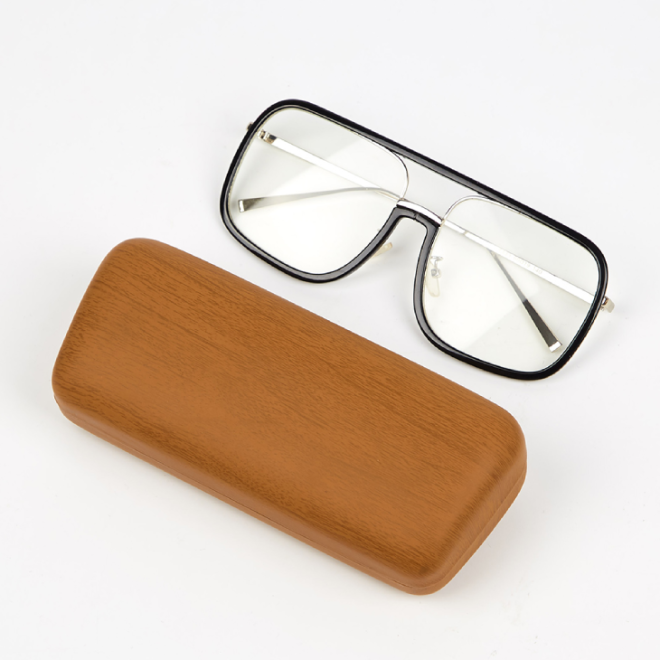 wooden-like leather glasses case hard size comparison