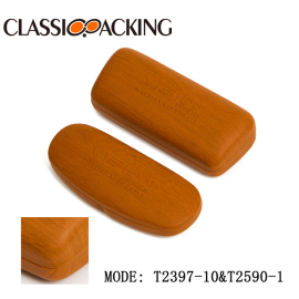 Wooden-Like Leather Glasses Case Hard Series