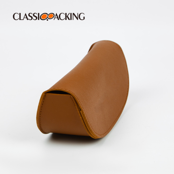 soft leather eyeglass case side look