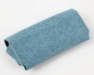 denim glasses case back look